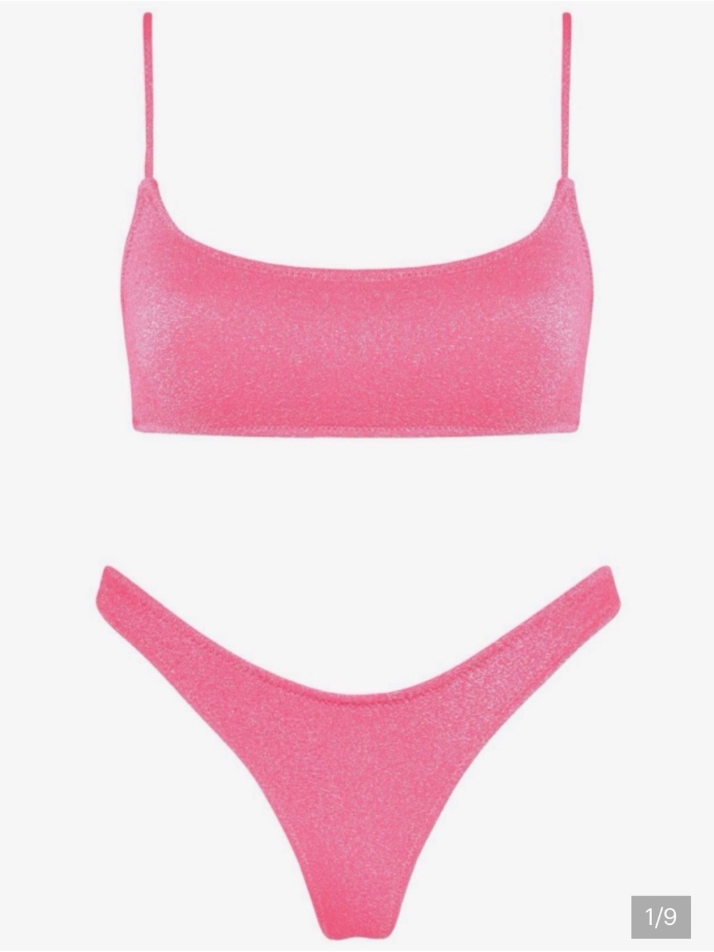 Triangl Swimwear Pink Shimmer Crop Bikini Set